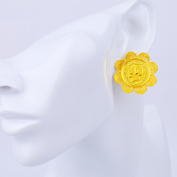 24K позлатен комплект бижута за сватба с огърлица, обици, пръстен и гривна