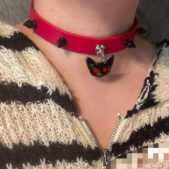 Kožni choker s lubanjom i rivetima, vintage punk stil, dvostruki sloj, lanac za ključnu kost