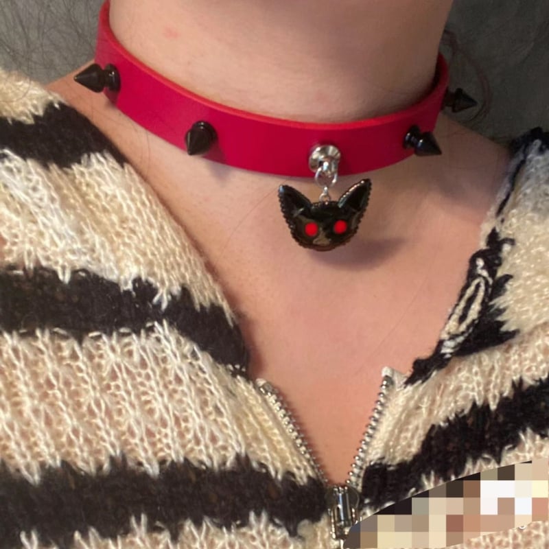 Kožni choker s lubanjom i rivetima, vintage punk stil, dvostruki sloj, lanac za ključnu kost