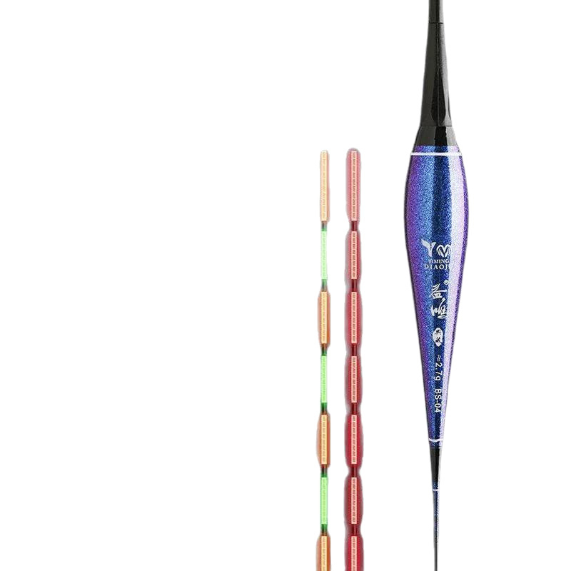 Поплавък за риболов с променящ се цвят и нощно светване, хамелеоново тяло, високочувствителен електронен поплавък, сензор за гравитация, дневно/нощно използване