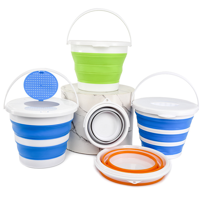 Сгъваема преносима кофа за вода за открит риболов и съхранение на живи риби, мултифункционална кофа с голям капацитет за автомобил.