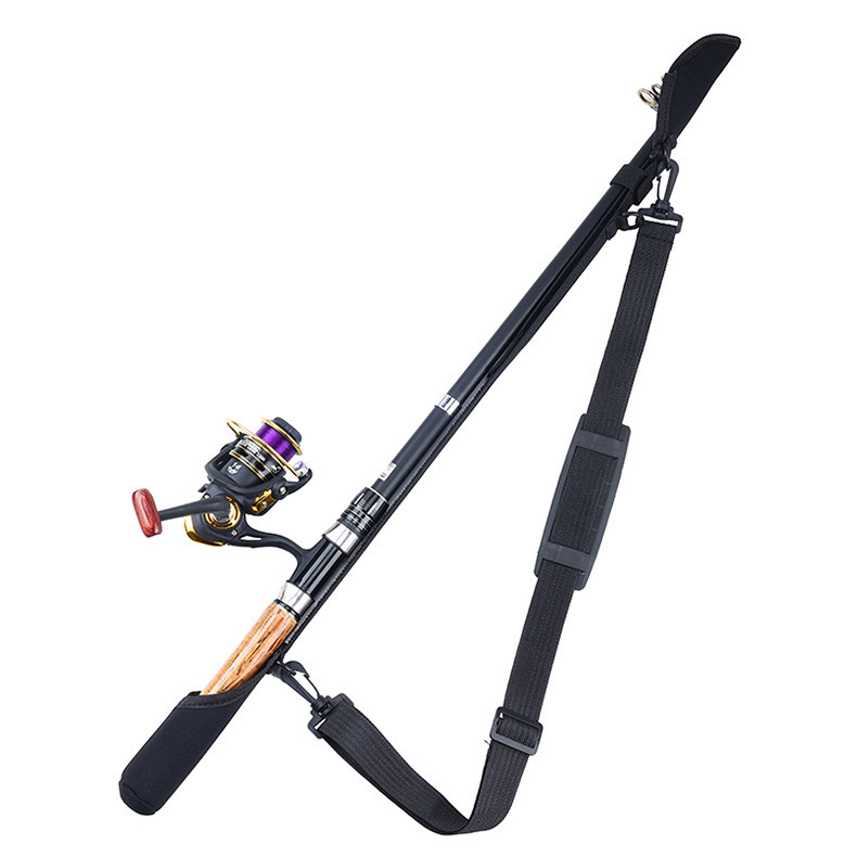 Преносим защитен калъф за въдица с прибираща се и разглобяема защита, с презрамка