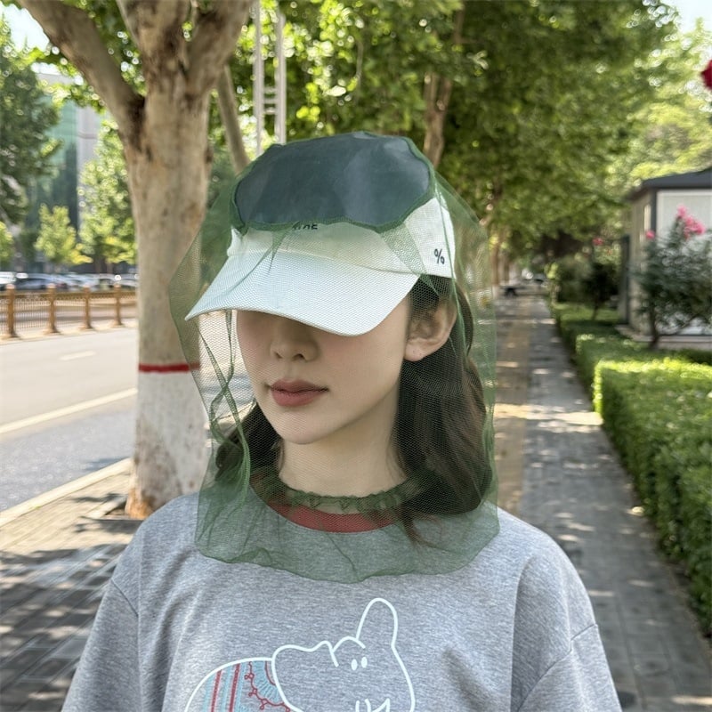 Дишаща слънчева маска с мрежа против комари и пчели за открито, подходяща за туризъм, риболов и пчеларство