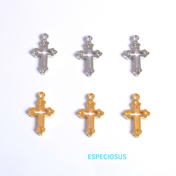 Имитиращ метален кух кръст висулка за DIY бижута – компоненти за мъниста и обици