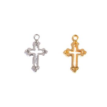 Имитиращ метален кух кръст висулка за DIY бижута – компоненти за мъниста и обици