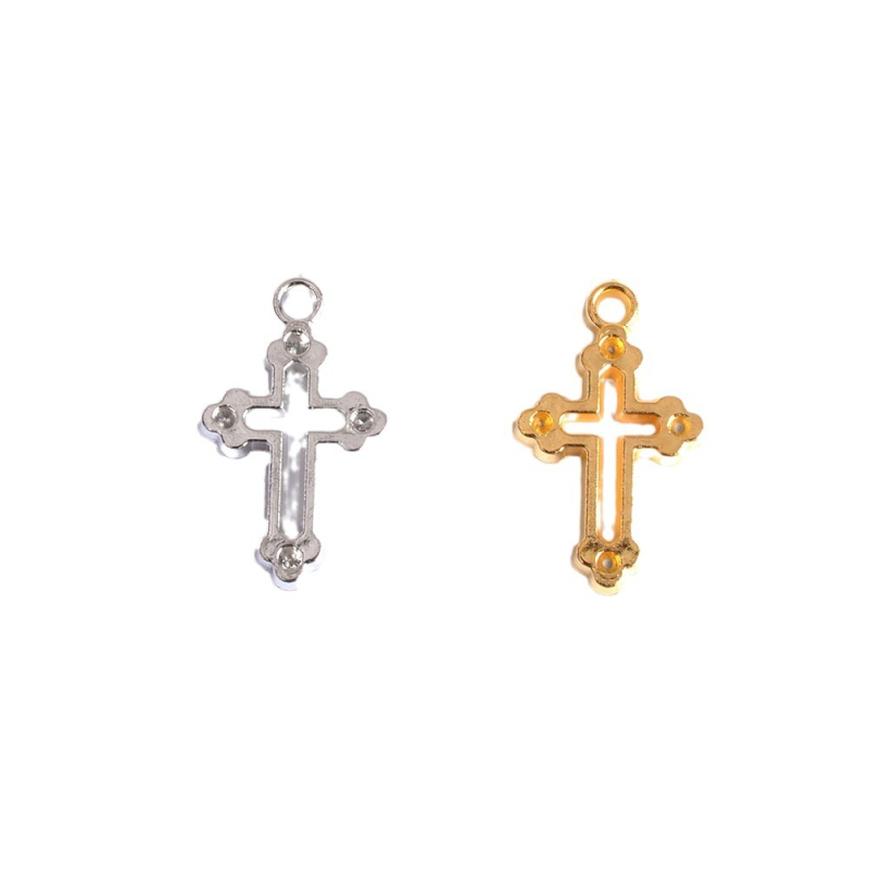 Имитиращ метален кух кръст висулка за DIY бижута – компоненти за мъниста и обици