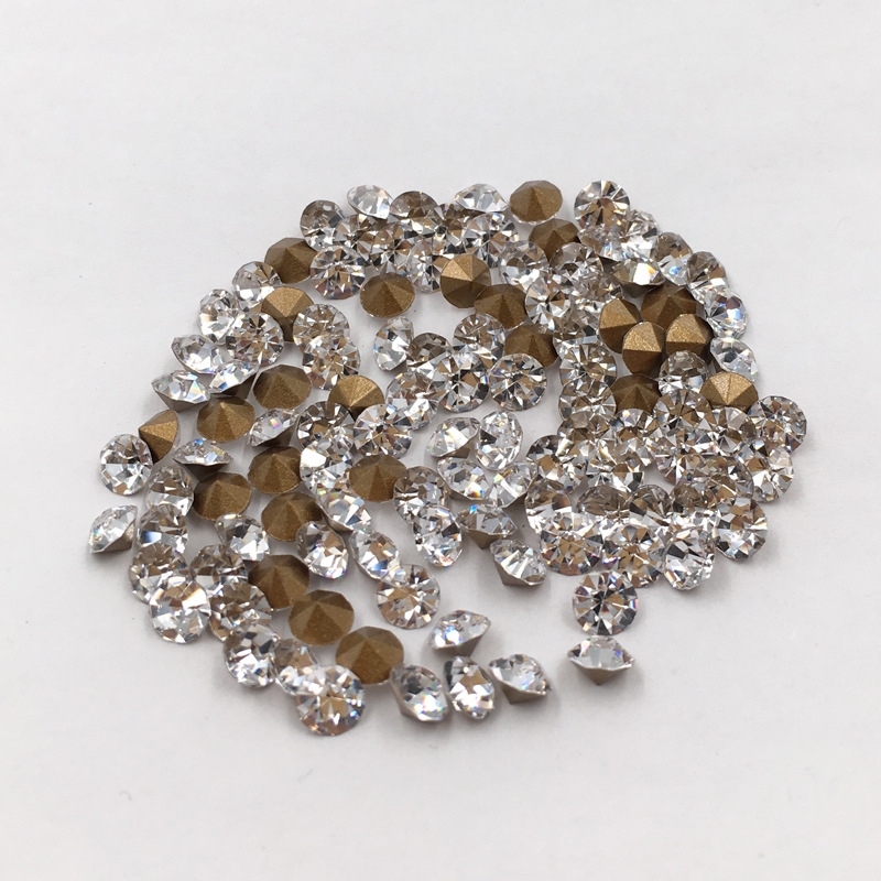 Чешки стъклени кристали с заострено дъно, размер 6, за DIY аксесоари за телефон и маникюр