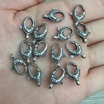 Сребърна пружинна закопчалка за DIY бижута, лобстер закопчалка и свързващи елементи за гривни и колие