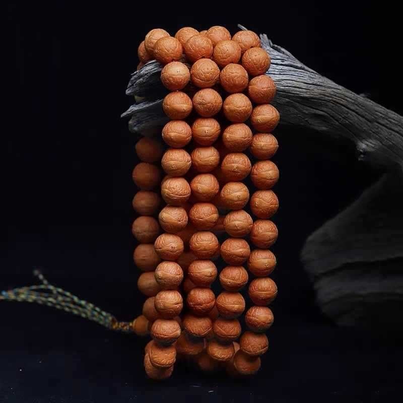 108 mărgele Bodhi, semințe Bodhi de 14 mm rotunde, agat, pentru meditaţie