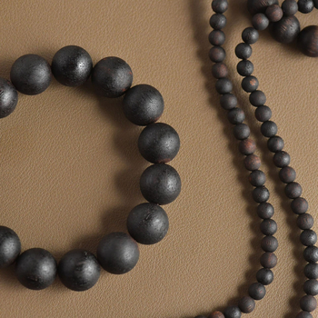 Гривна от агарово дърво с 108 мъниста, унисекс дървено бижу