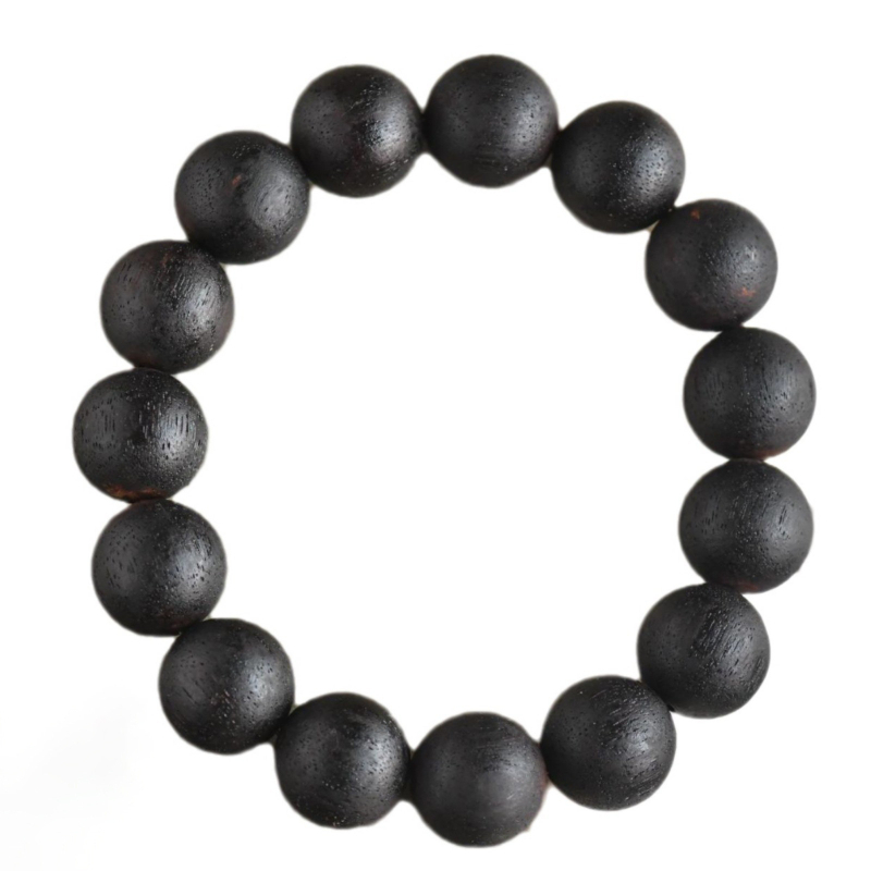 Гривна от агарово дърво с 108 мъниста, унисекс дървено бижу