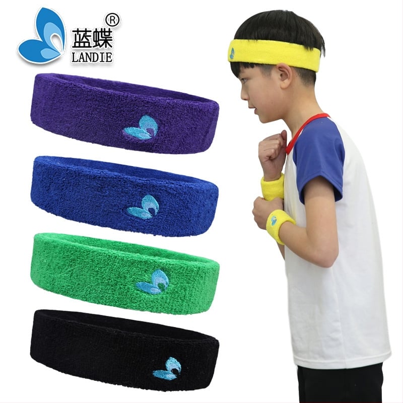 Памучна детска лента за глава с бродерия – абсорбираща потта, за момчета и момичета, подходяща за бягане, танци и колоездене