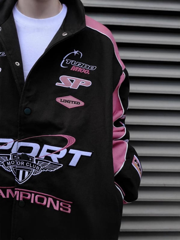 Дамско яке с дълги ръкави в стил мотоциклет с принт, ежедневно и стилно