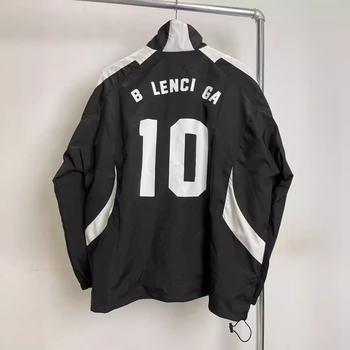 2024 пролетна колекция: съвместна линия B, класическа футболна ветровка с принт на буква на гърба и стояща яка