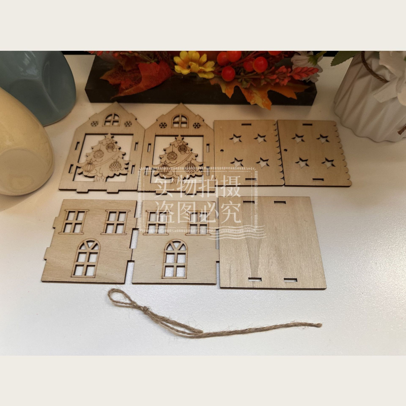 3D drvena božićna kućica DIY komplet za ukrase