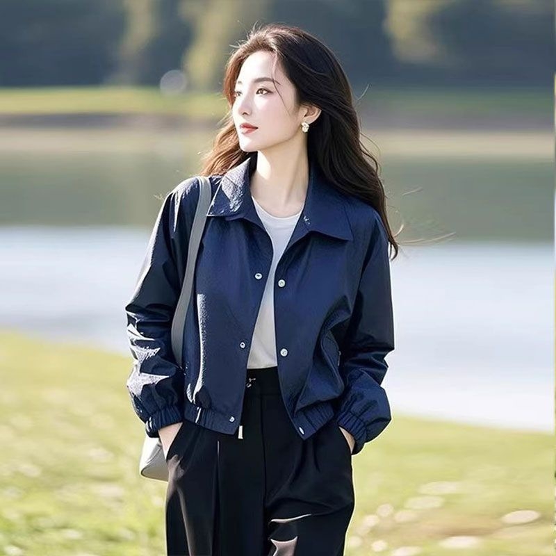 2025 дамска ветровка за слоеве — синя, универсална и стилна