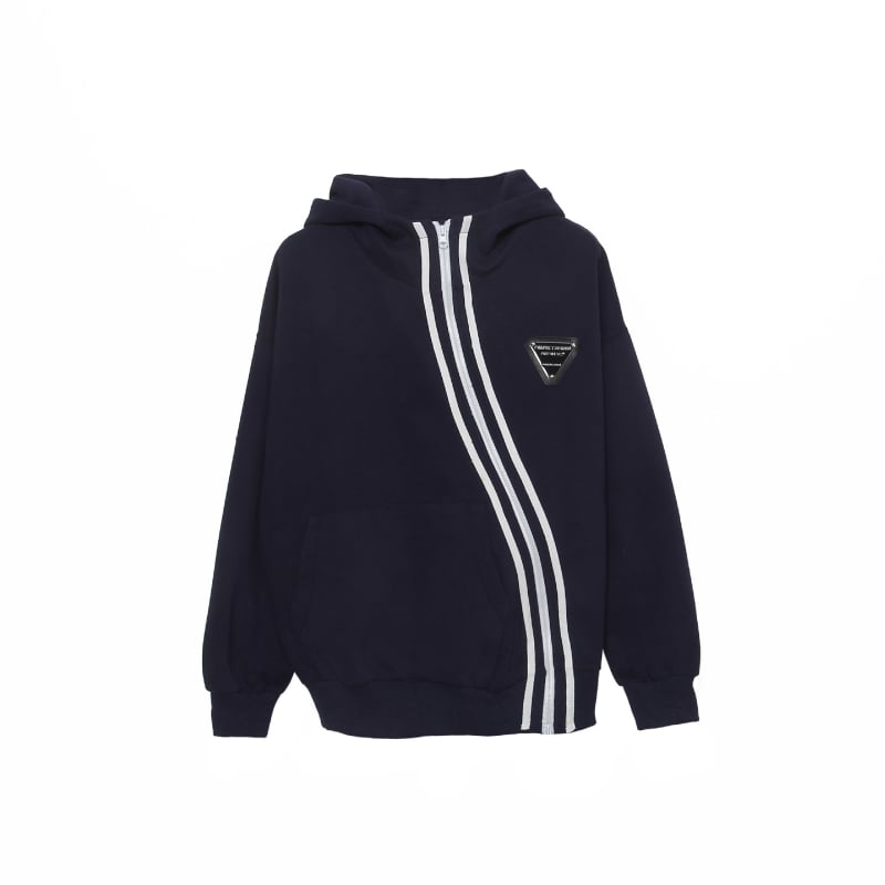 Дамско палто за пролет и есен 2025, спортно-елегантен дизайн, лек полиестер, преден цип, тънък материал, ръкави 9/10, яка с лист лотоса, модел 230636