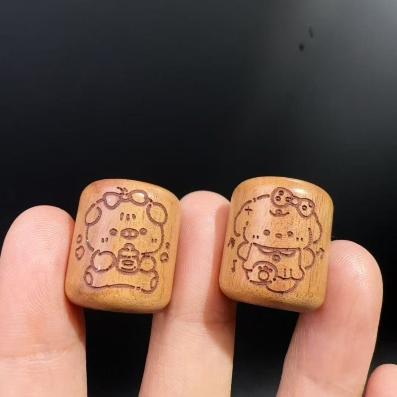 Perle od ebanovog drveta s kreativnim karikaturnim motivima za DIY nakit — drvene razdjelne perle, slatko oslikane perle, personalizirano
