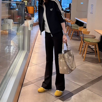 2025 популярен къс бейзболно яке с три ленти за жени, тънък модел за пролет, свободна кройка, спортен стил