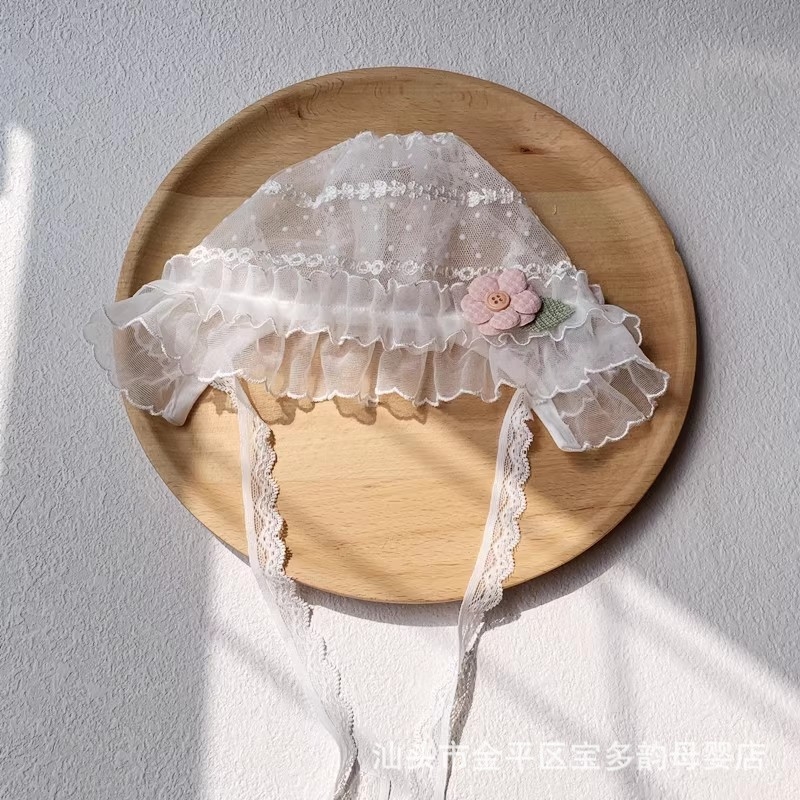 Лятна слънчева шапка за бебета момичета – мрежеста шапка за слънце с принцески дизайн, 0–3–6 месеца