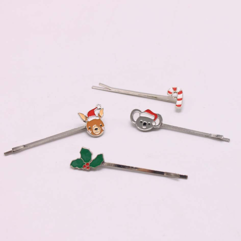 Nova kolekcija klipsa za kosu za djecu, božićni likovi životinja od legure i emajla, s elementima jelena