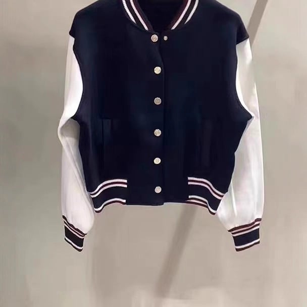 Елегантно френско бейсболно яке със стойкова яка за есенно-зимния сезон 2025, спортно-ежедневно облекло