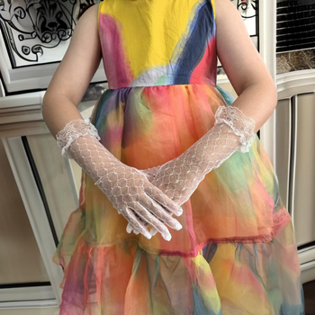 Dječje rukavice od mrežaste čipke, pletene, princeze stil, ljetni dodatak