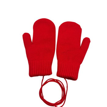 Детски плетени ръкавици за есен и зима, едноцветни, акрилни, топли и удобни, с връзка