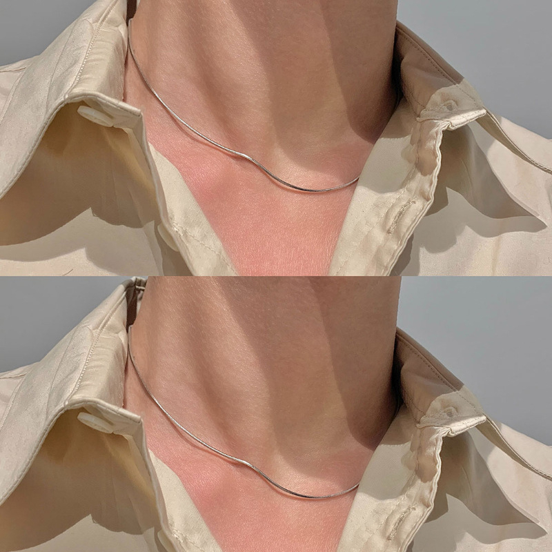Minimalistička ogrlica s lancem od zmijske kosti, unisex, korejski stil, kratka dužina za ključnu kost, europsko-američki trend