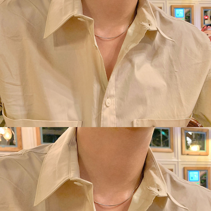 Minimalistička ogrlica s lancem od zmijske kosti, unisex, korejski stil, kratka dužina za ključnu kost, europsko-američki trend