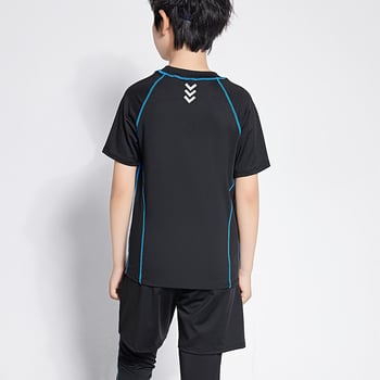 Σετ γυμναστικής για αγόρια: κοντομάνικη φανέλα με γρήγορο στέγνωμα και εφαρμοστά παντελόνια για το τρέξιμο, το μπάσκετ και το ποδόσφαιρο