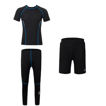 Σετ γυμναστικής για αγόρια: κοντομάνικη φανέλα με γρήγορο στέγνωμα και εφαρμοστά παντελόνια για το τρέξιμο, το μπάσκετ και το ποδόσφαιρο