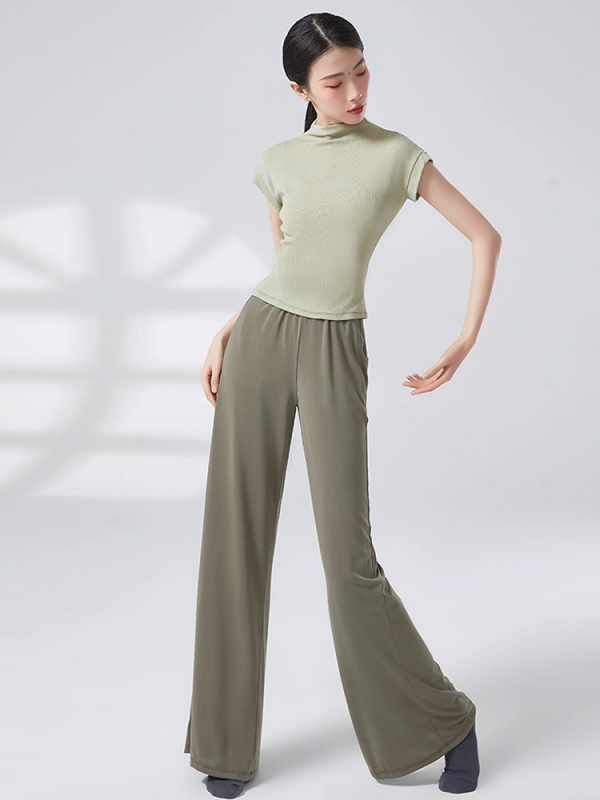 Pantalone za ples za odrasle žene, plus veličine, širokih nogavica, pogodne za klasični, etnički i moderni ples