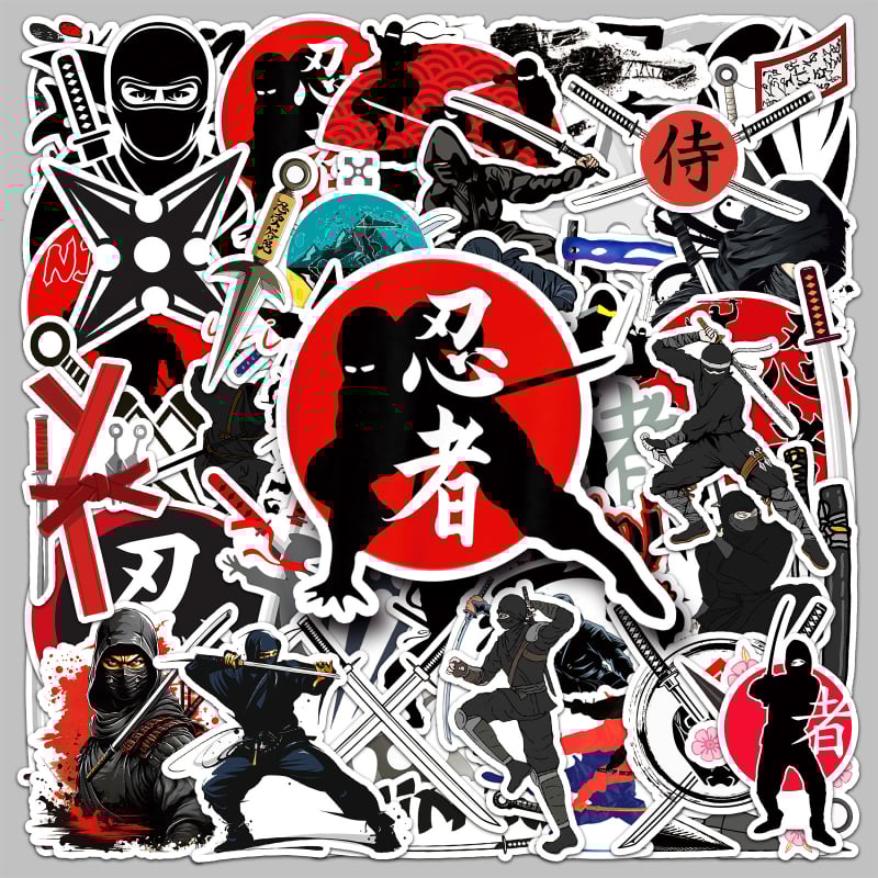 50 нинджа карикатури стикери – водоустойчиви декоративни стикери за телефони и лаптопи, сладък стил