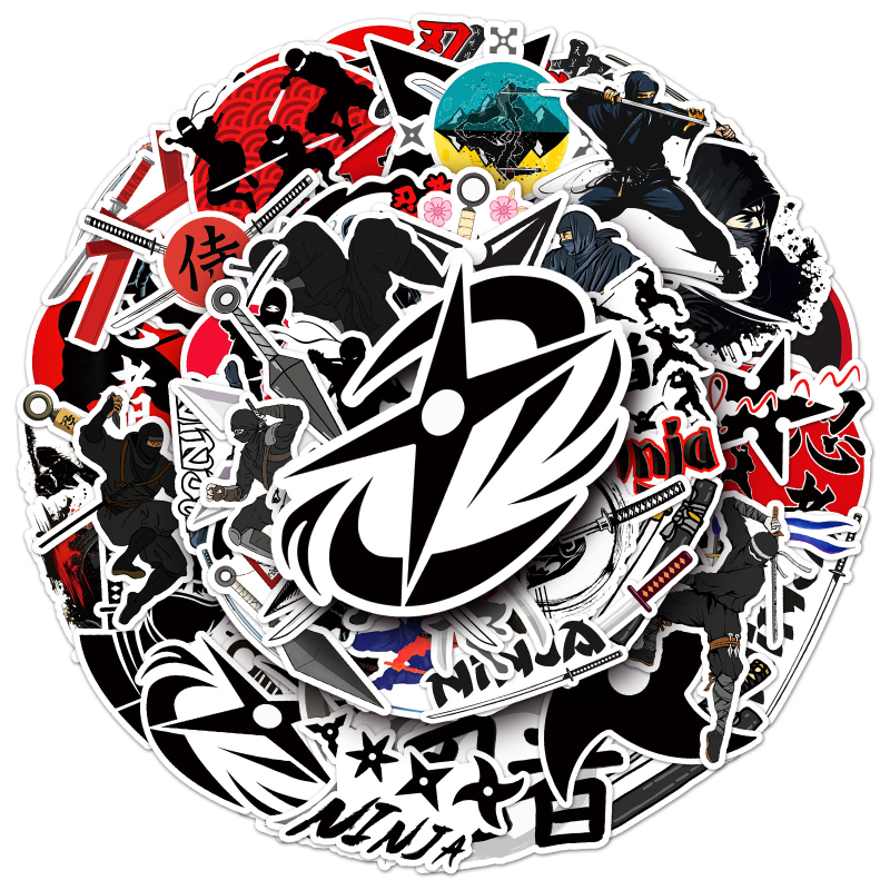 50 нинджа карикатури стикери – водоустойчиви декоративни стикери за телефони и лаптопи, сладък стил