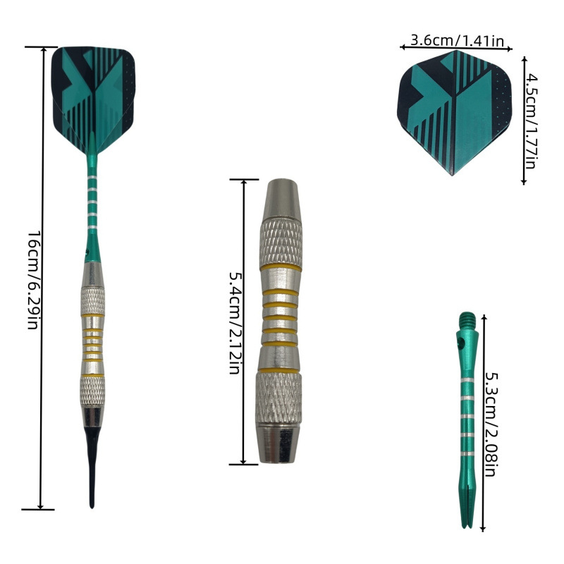 16 g преносим метален дартс комплект - здрав, подходящ за вътрешна и външна употреба, за студентски развлечения и състезания