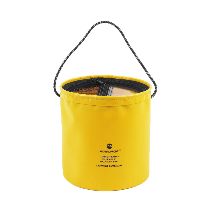 Сгъваема кофа за вода за риболов, кофа за живи риби, открит риболов, многофункционална кофа за риболовни принадлежности с 5 м въже