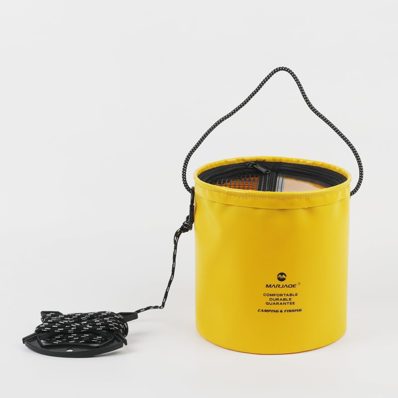 Сгъваема кофа за вода за риболов, кофа за живи риби, открит риболов, многофункционална кофа за риболовни принадлежности с 5 м въже