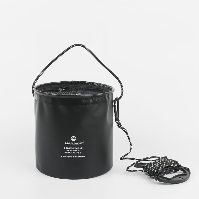 Сгъваема кофа за вода за риболов, кофа за живи риби, открит риболов, многофункционална кофа за риболовни принадлежности с 5 м въже