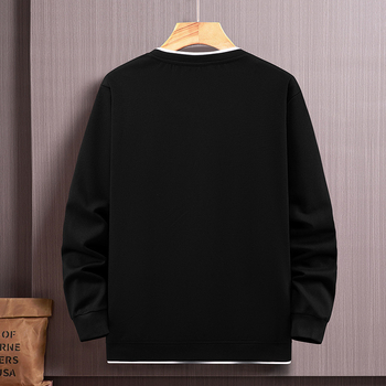 Muška dukserica s efektom dvaju dijelova, plus size, dugi rukavi, okrugli izrez, svakodnevni jesenski stil
