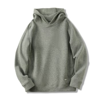 Мъжки дебел флисов пуловер с овча вълна смес, едноцветен, дълги ръкави, права кройка, ръбова подгъвка, за есенно-зимен сезон