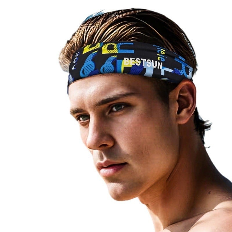 Дишаща спортна лента за глава, попиване на пот, за мъже и жени, подходяща за бягане, баскетбол и йога.