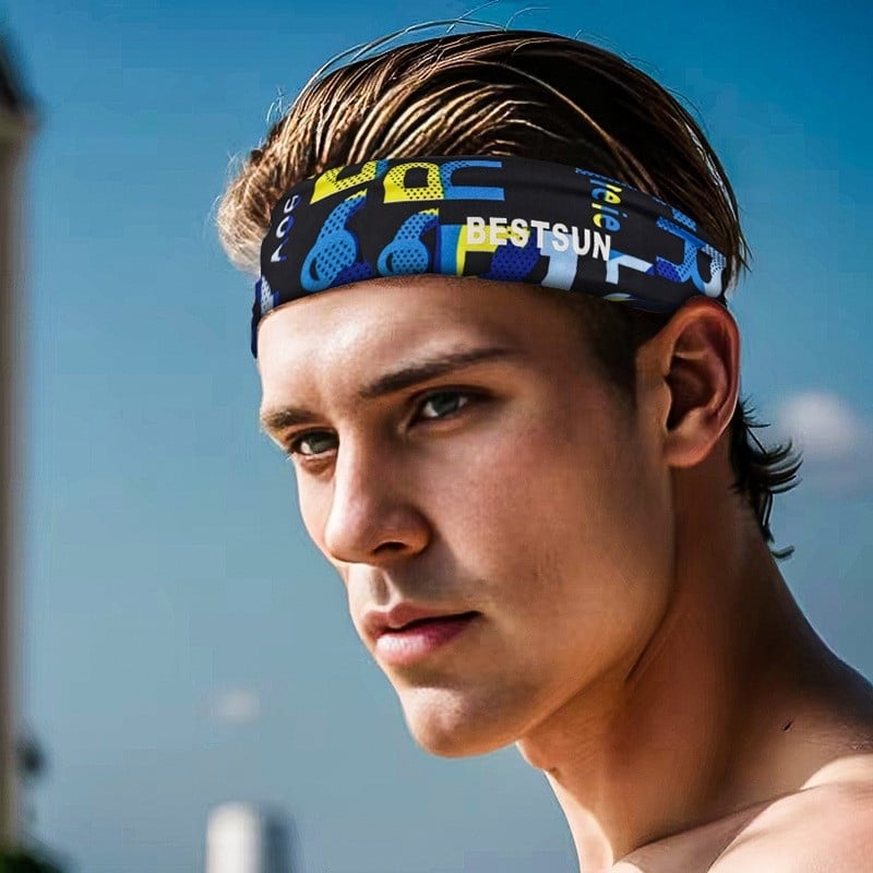 Дишаща спортна лента за глава, попиване на пот, за мъже и жени, подходяща за бягане, баскетбол и йога.