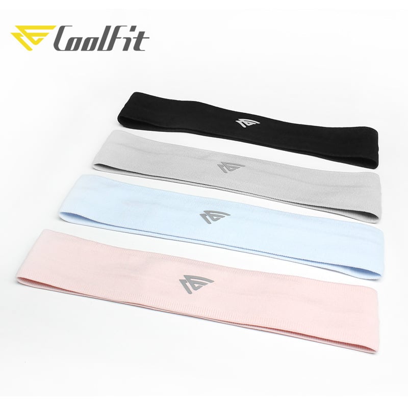 COOLFIT спортна лента за глава за бягане и йога, неплъзгаща се силиконова лента за попиване на пот и закрепване на косата