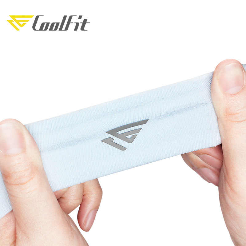 COOLFIT спортна лента за глава за бягане и йога, неплъзгаща се силиконова лента за попиване на пот и закрепване на косата