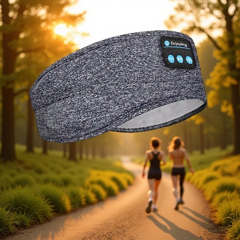 Bluetooth 5.0 лента за глава за бягане и йога, абсорбираща пот