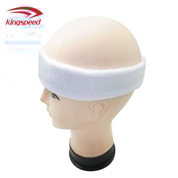 Бяла памучна лента за попиване на пот за глава, спорт и фитнес