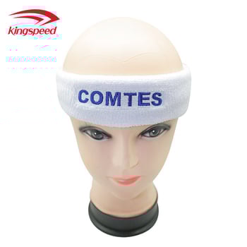 Бяла памучна лента за попиване на пот за глава, спорт и фитнес