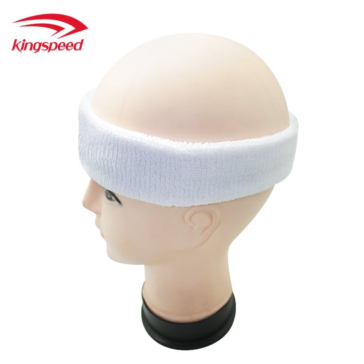 Бяла памучна лента за попиване на пот за глава, спорт и фитнес