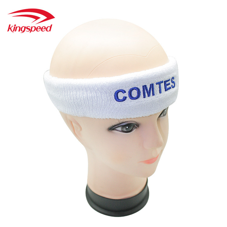 Бяла памучна лента за попиване на пот за глава, спорт и фитнес